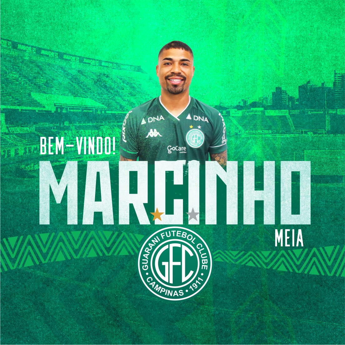 Ex-Cruzeiro e Novorizontino, Marcinho é anunciado como primeiro reforço do Guarani para a Série B