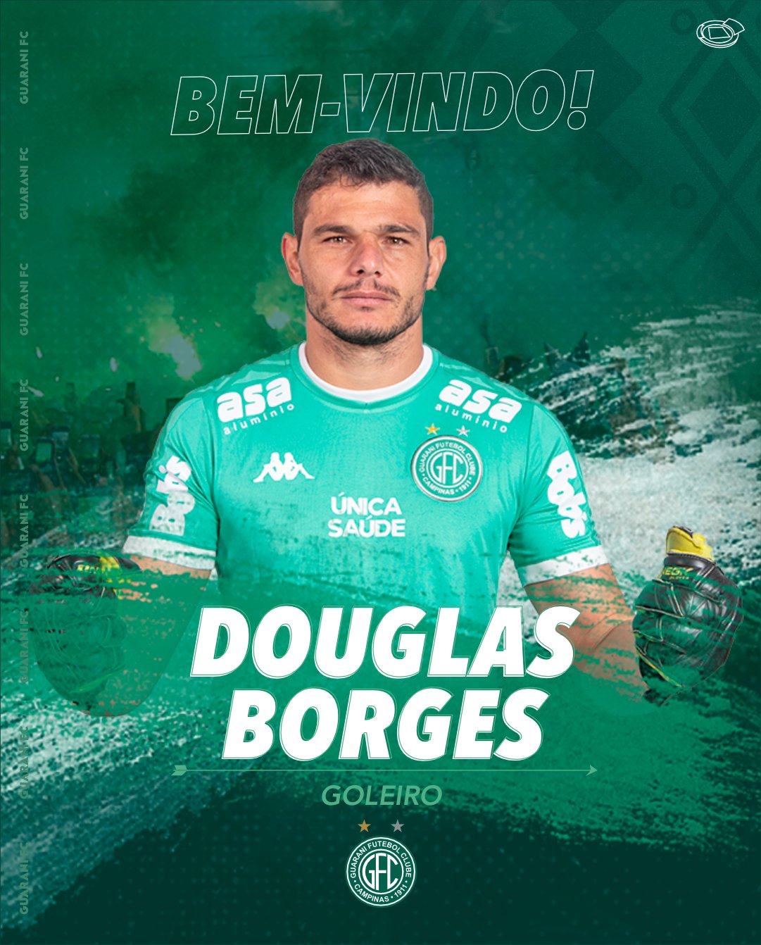 Guarani: diretoria oficializa Douglas Borges como 1º reforço da janela