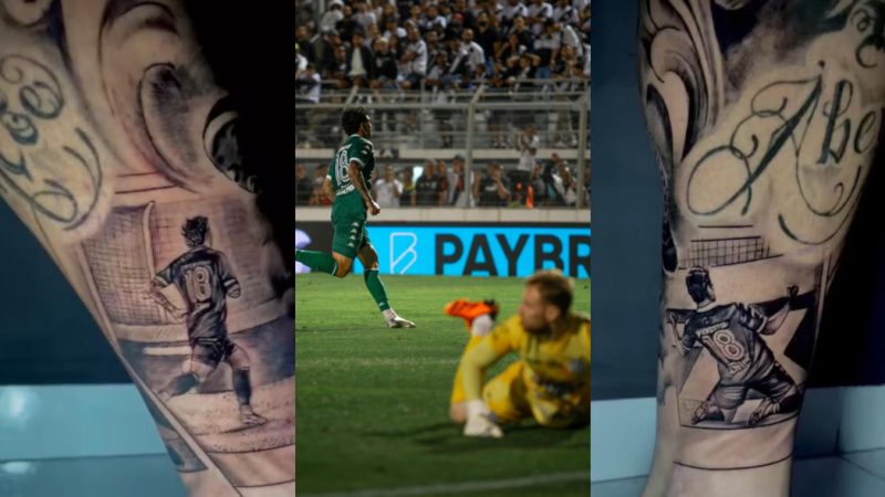 Guarani: em clima de despedida, Matheus Bueno faz tatuagem do dérbi