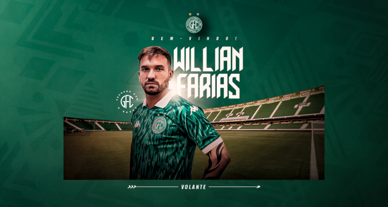 Guarani: Willian Farias é o quarto reforço anunciado para 2026
