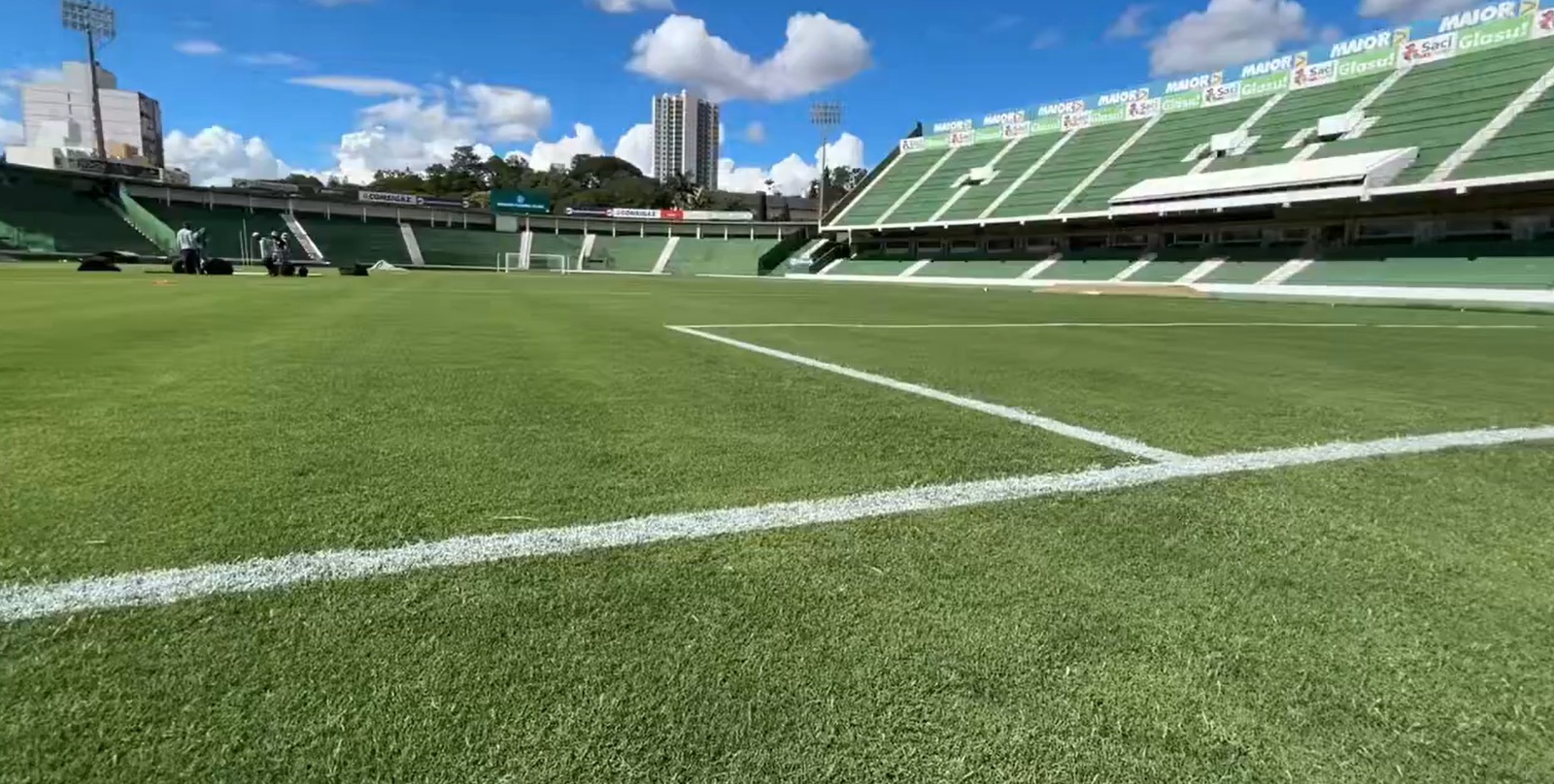 Guarani: elenco faz reconhecimento no novo gramado e afina detalhes para sábado