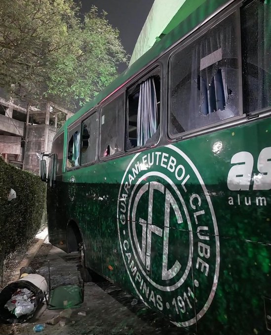 Guarani: clube vai avaliar prejuízo após depredação ao ônibus da delegação
